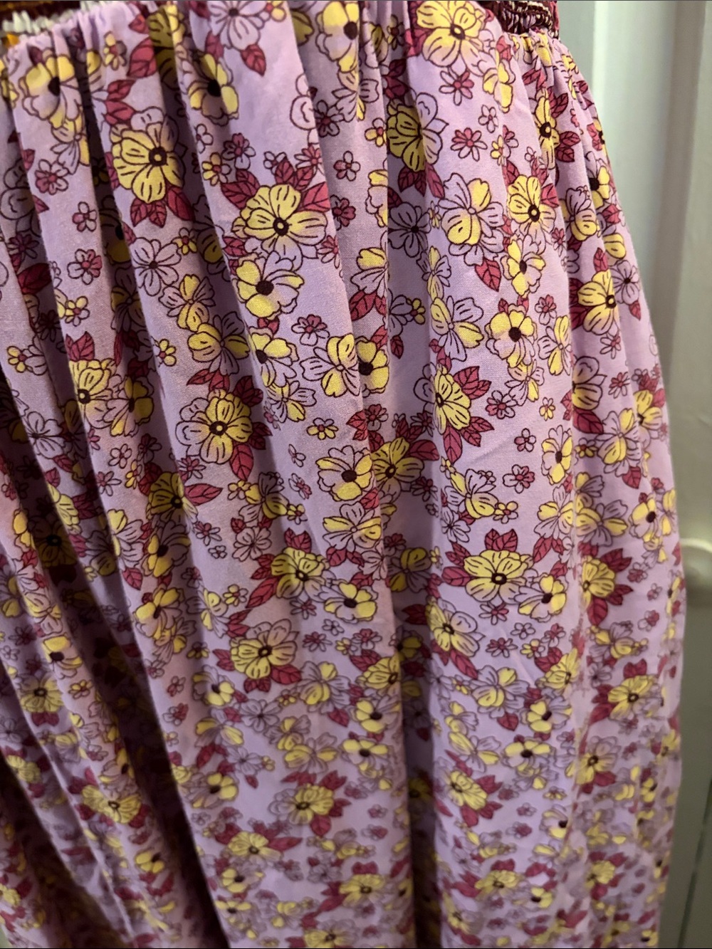 Smocked Floral Wide-Leg Jumpsuit in Lavender Pink - Picture 5 of 8